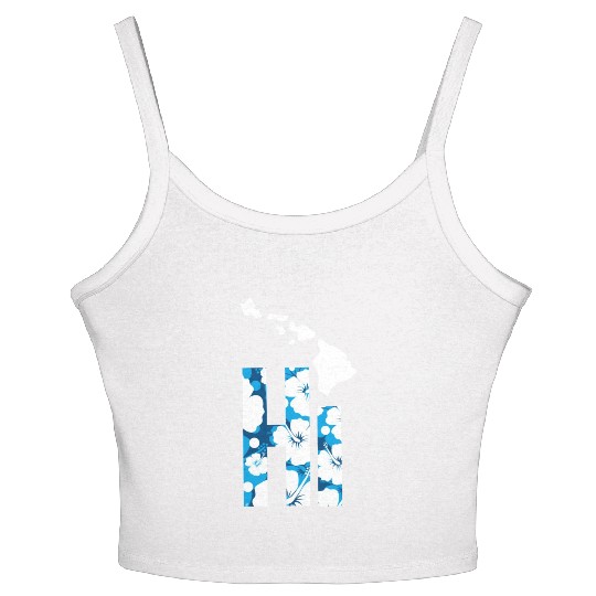 Hawaii Hi Hibiscus Blues Women's Spaghetti Strap Tank Top