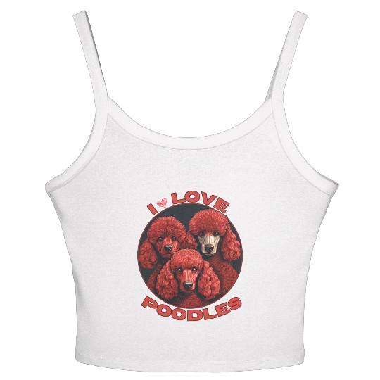 I Love Poodle Women's Spaghetti Strap Tank Top