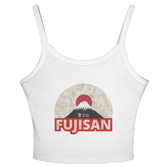 Japan Tokyo Mount Fuji Fujisan Women's Spaghetti Strap Tank Top