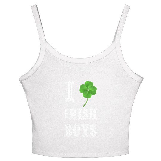 Shiny Saint Patrick s Day Shamrock Rhinestone Women's Spaghetti Strap Tank Top
