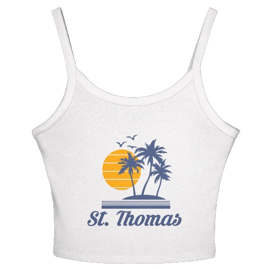 Saint St Thomas Caribbean Island Beach Women's Spaghetti Strap Tank Top