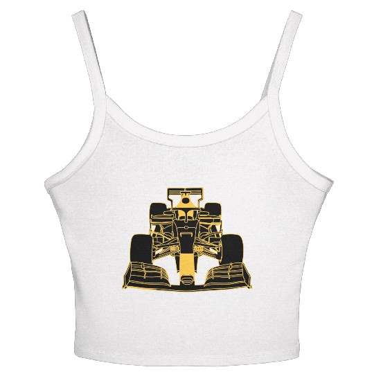Racing car formula racing car yellow Women's Spaghetti Strap Tank Top