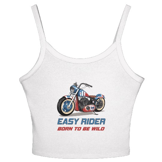 Easy Rider Motorcycle Chopper Stars and Stripes Women's Spaghetti Strap Tank Top