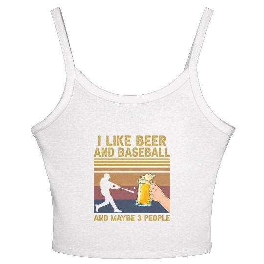 I Like Beer And Baseball And Maybe 3 People Women's Spaghetti Strap Tank Top