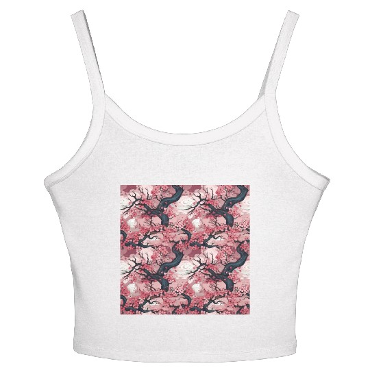 Anime Euphoria: Fantasy Cherry Blossom Dreamscape Women's Spaghetti Strap Tank Top