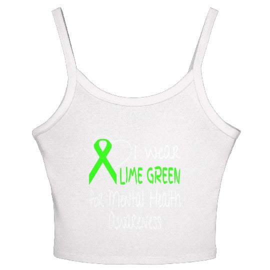 I Wear Lime Green For Mental Health Awareness Women's Spaghetti Strap Tank Top