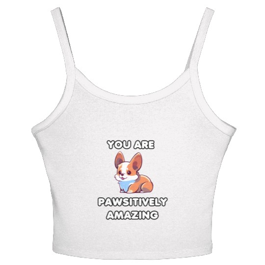 Motivational Corgi Positivity Women's Spaghetti Strap Tank Top