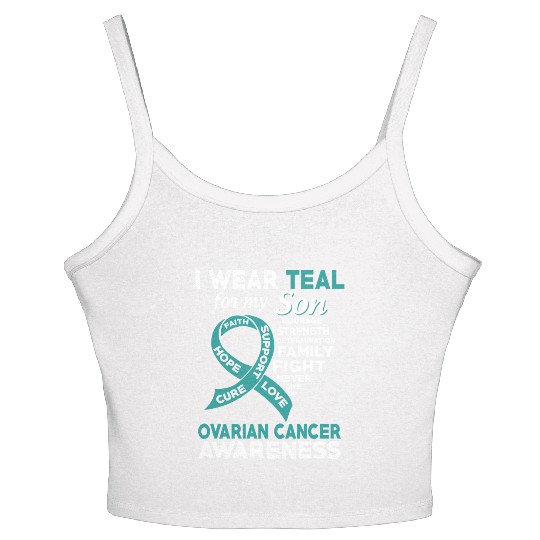 I Wear Teal For My Son Ovarian Cancer Awareness Women's Spaghetti Strap Tank Top