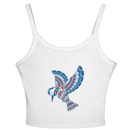 Native American Style Kingfisher Pacific Northwest Women's Spaghetti Strap Tank Top