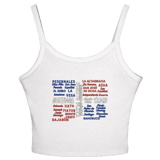 Dominican Cities: Provincias Dominican Republic Women's Spaghetti Strap Tank Top