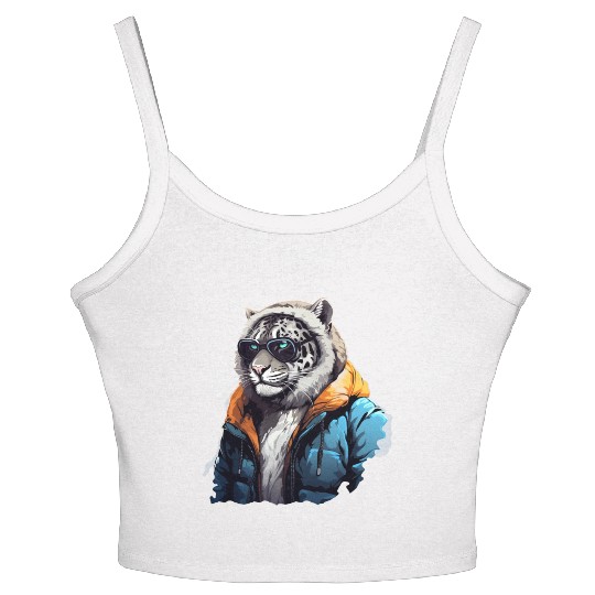 Street Style Snow Leopard | Leopard Lovers Women's Spaghetti Strap Tank Top