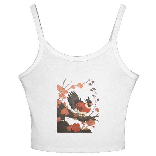 The Bird on the Cherry Blossom Tree Women's Spaghetti Strap Tank Top