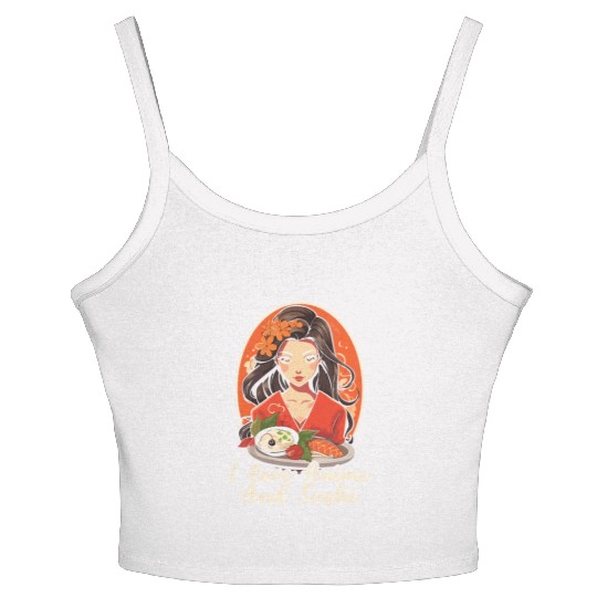 Anime Sushi Lover Nigiri Sashimi Food Manga Otaku Women's Spaghetti Strap Tank Top