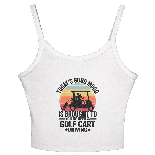 Beer Golf Cart Funny Golfer Vintage Golfing Quotes Women's Spaghetti Strap Tank Top