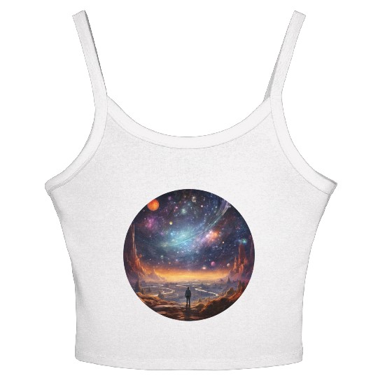 Galactic Splendor: Embrace the Marvels of Cosmos Women's Spaghetti Strap Tank Top
