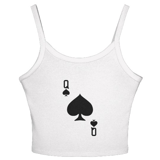 Queen Of Spades - Playing Card Easy Halloween Game Women's Spaghetti Strap Tank Top
