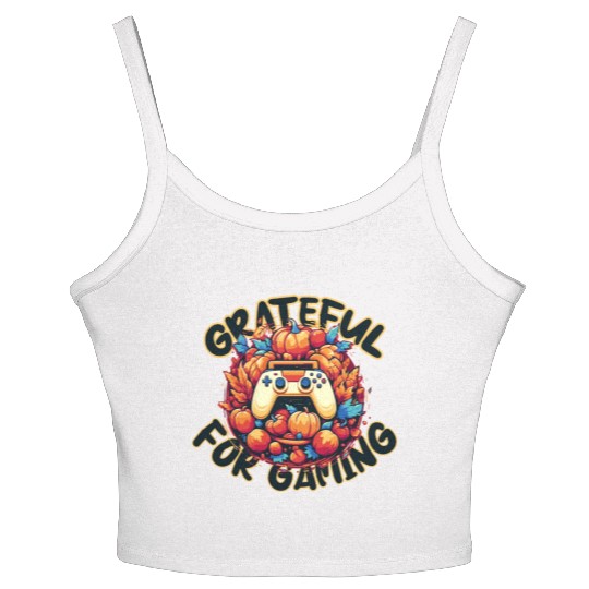 Gaming Thanksgiving Video Game Lover Gamer Design Women's Spaghetti Strap Tank Top