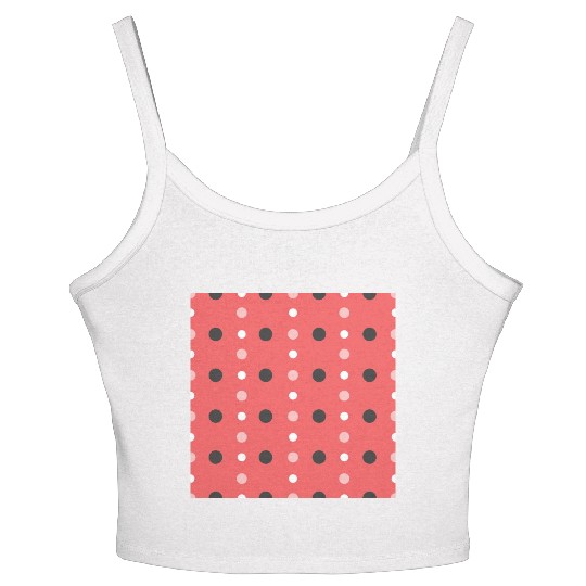 pink polka dots pattern design Women's Spaghetti Strap Tank Top