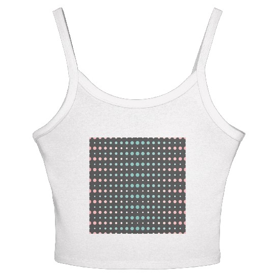 Vintage Polka Dots Pattern Design Women's Spaghetti Strap Tank Top