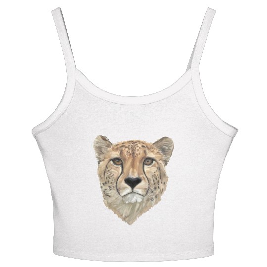 Watercolor Cheetah Portrait Women's Spaghetti Strap Tank Top