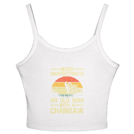 Lumberjack For Dad Logger Arborist Chainsaw Women's Spaghetti Strap Tank Top