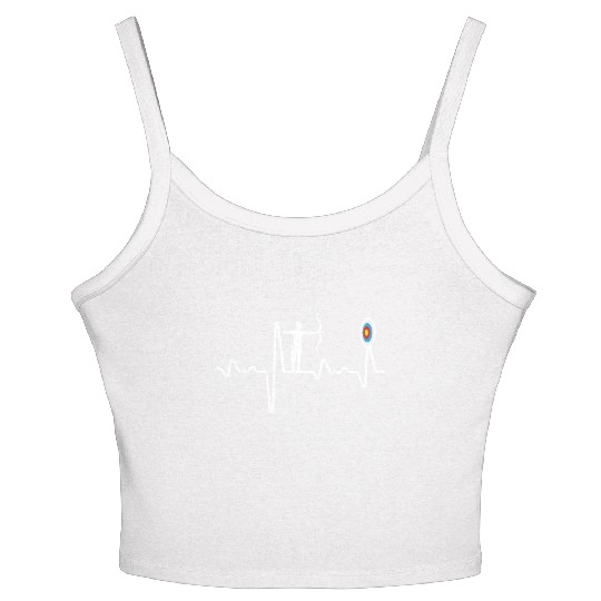 Outdoor Hunting Archer Archery Heartbeat Bow Arrow Women's Spaghetti Strap Tank Top