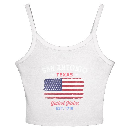 San Antonio Texas est 1718 Design for proud San Women's Spaghetti Strap Tank Top