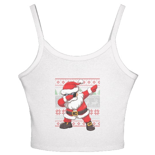 Dabbing Santa Funn Ugly Women's Spaghetti Strap Tank Top
