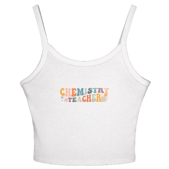 Groovy Chemistry Teacher Chemist Periodic Table Women's Spaghetti Strap Tank Top
