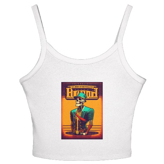 Run skull punk rock Women's Spaghetti Strap Tank Top