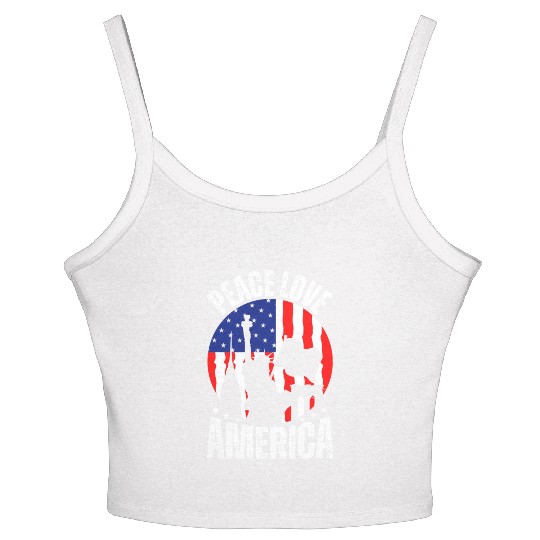 "Peace Love America Labor Day Women's Spaghetti Strap Tank Top - Celebrate