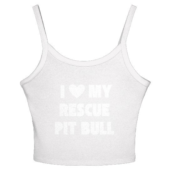 I Love My Rescue Pit Bull | Pitbull Advocacy Women's Spaghetti Strap Tank Top