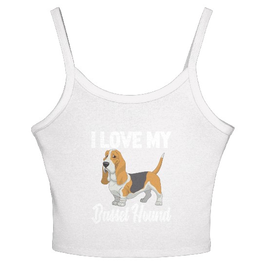 I Love My Basset Hound Women's Spaghetti Strap Tank Top Funny Gifts For Men