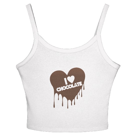I Love Chocolate Candy Heart Lover Women's Spaghetti Strap Tank Top