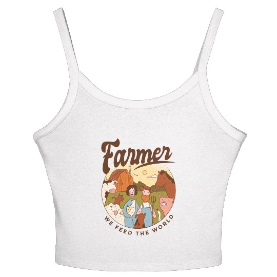 Farmer We Feed The World Women's Spaghetti Strap Tank Top