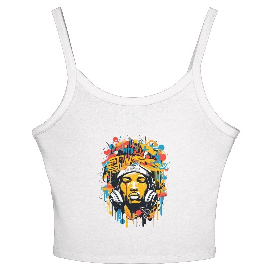 Hip-hop, music, rap, rapper, sound, gift Women's Spaghetti Strap Tank Top