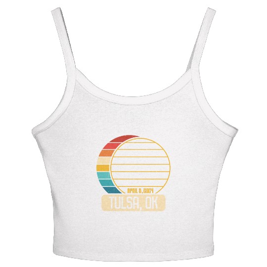 Total Solar Eclipse Oklahoma Tulsa April 28 2024Tu Women's Spaghetti Strap Tank Top