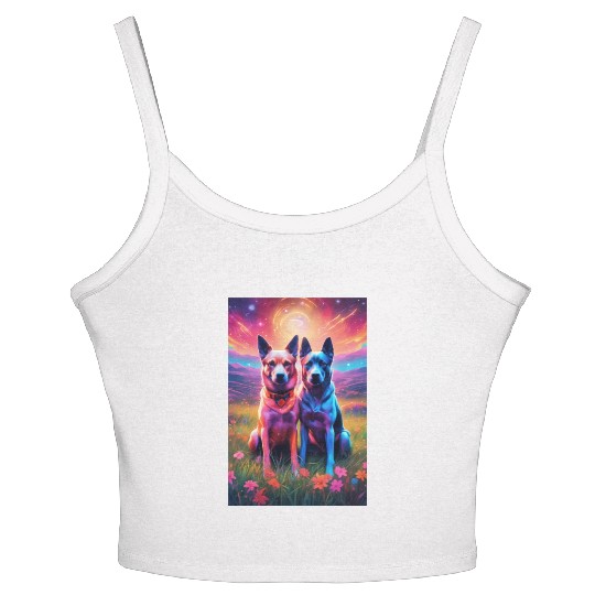 two dogs portrait lushill style artgerm and james Women's Spaghetti Strap Tank Top