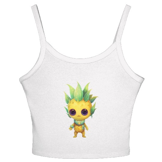 Alien Pineapple Fusion: Punk Hairstyle Women's Spaghetti Strap Tank Top