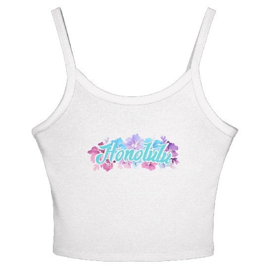 Honolulu Hawaii Hibiscus Women's Spaghetti Strap Tank Top