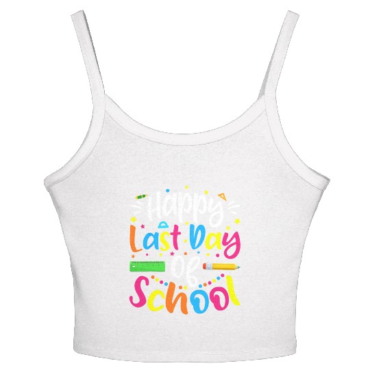 Happy Last Day Of School Teacher Student Women's Spaghetti Strap Tank Top