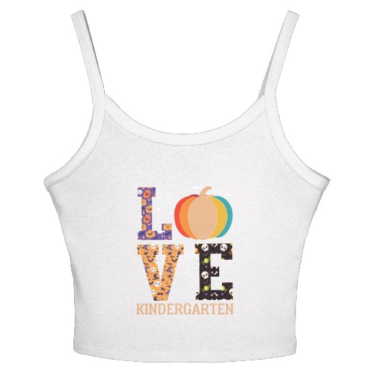 Love Pumpkin Candy Corn Halloween Love Costume Men Women's Spaghetti Strap Tank Top