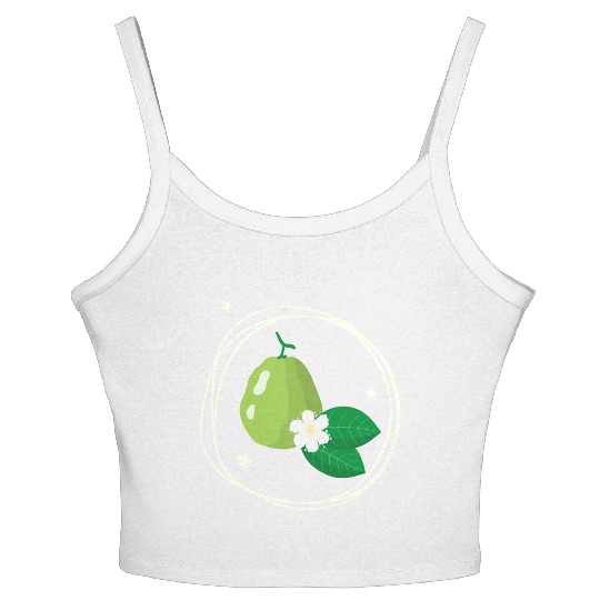 Guava With Flower And Leaves Women's Spaghetti Strap Tank Top