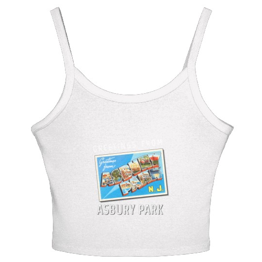 Asbury Park New Jersey Nj Travel Postcard Women's Spaghetti Strap Tank Top