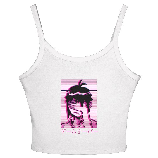 Vaporwave E Japanese Aesthetic Anime Sad E Women's Spaghetti Strap Tank Top