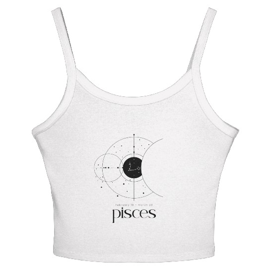 Minimalist Pisces Zodiac Astrology Horoscope Women's Spaghetti Strap Tank Top