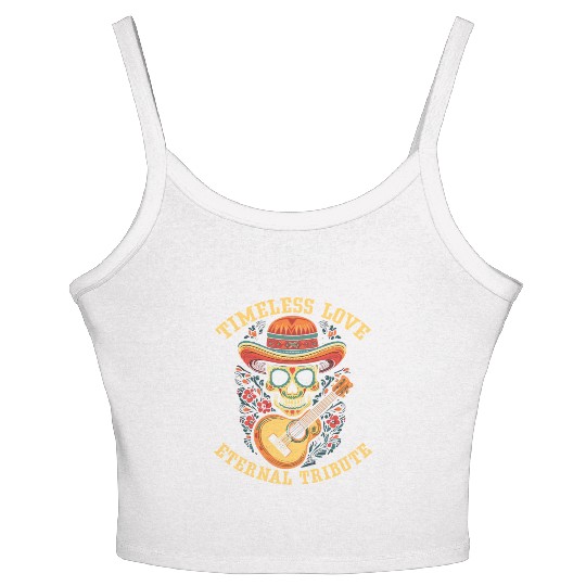 Dia De Los Muertos Sugar Skull Mexican Holiday Women's Spaghetti Strap Tank Top