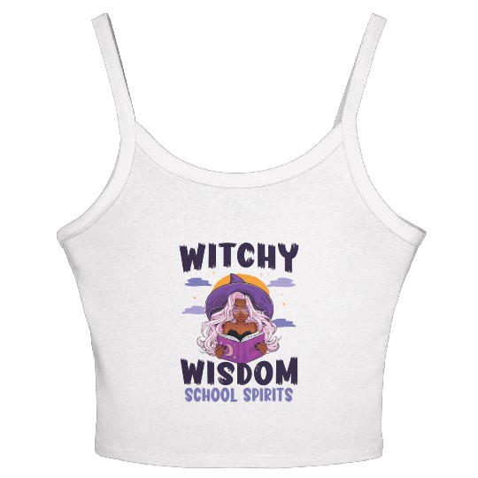 Witchy Wisdom School Spirits Teacher Halloween Women's Spaghetti Strap Tank Top