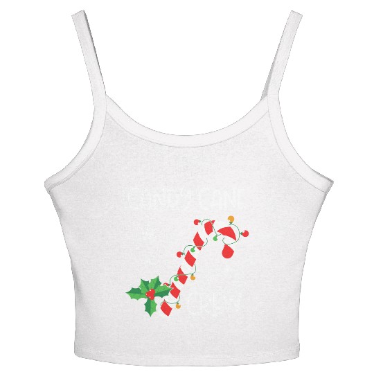 Candy Cane Crew Funny Christmas Lights Xmas Gift Women's Spaghetti Strap Tank Top