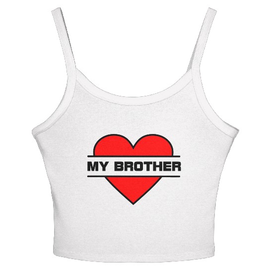 Heart I love my brother Women's Spaghetti Strap Tank Top